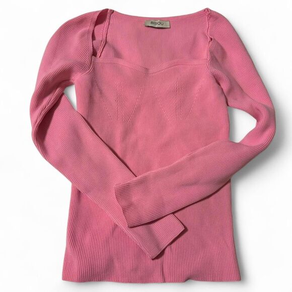 Bisou Tops - Women's Pink Long Sleeve Shirt